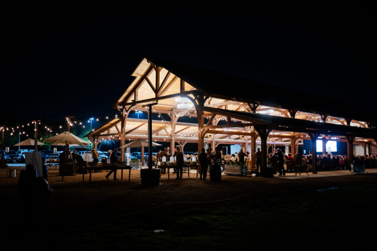 pavilion lit at night