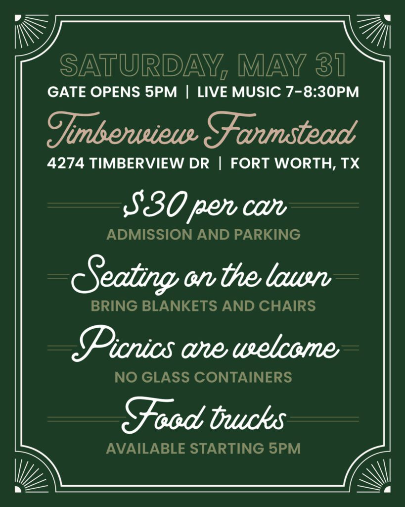 30 dollars per car, seating on the lawn, picnics welcome, food truck available